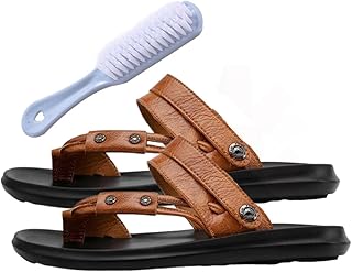 Wygwlg Sandalia Correctora Ortopédica para Hombre, Sandalias Correctoras De Juanete De Cuero Ligeras De Moda Transpirables para Hombres, Regalos De Papá para Padres, Sandalias Punta Abierta