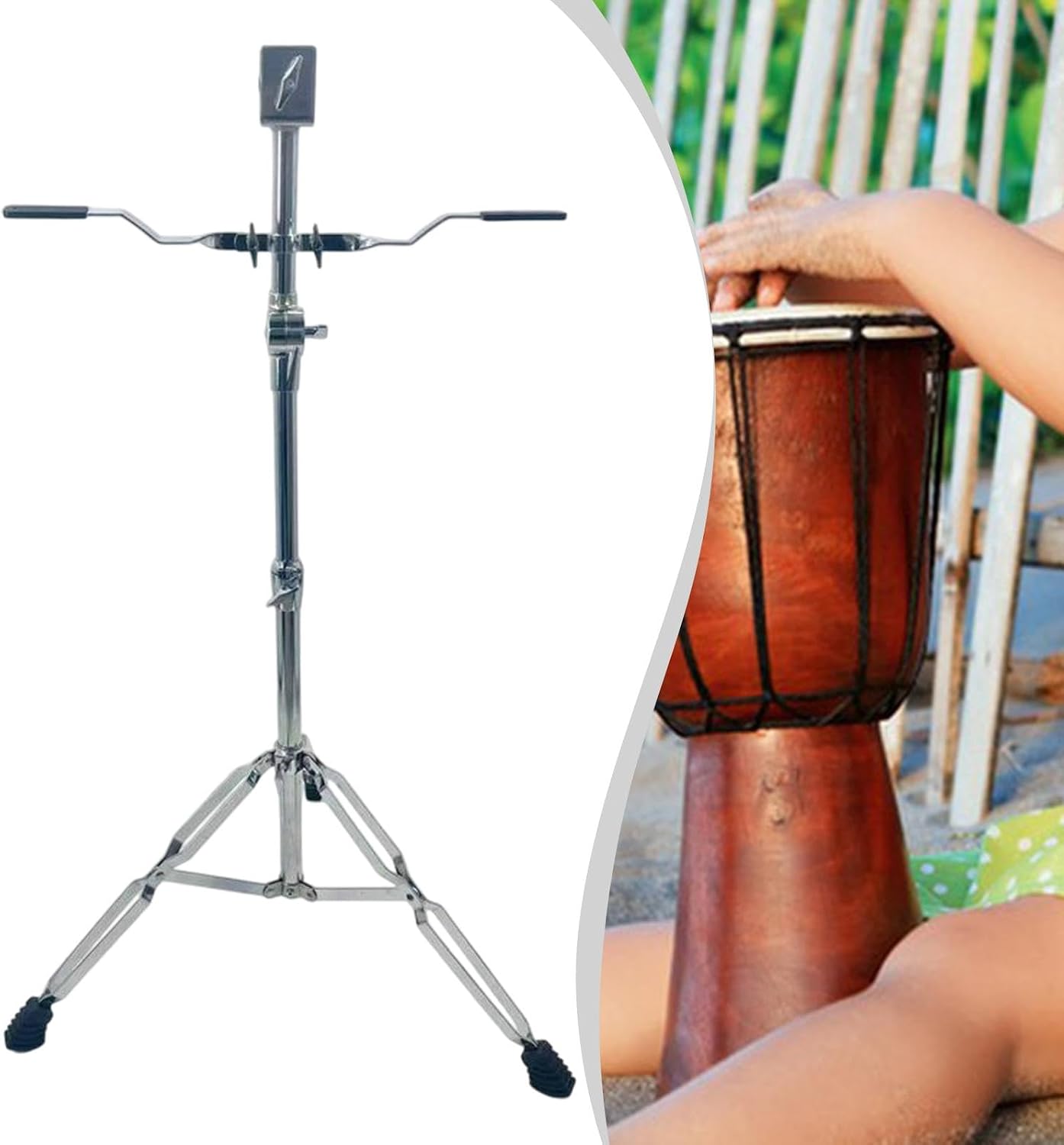 Bongo Stand Support Adjustable Height Bongo Practice Drum Holder, Instrument Holder for Djembe Congas, 20.47inch x 42.13inch