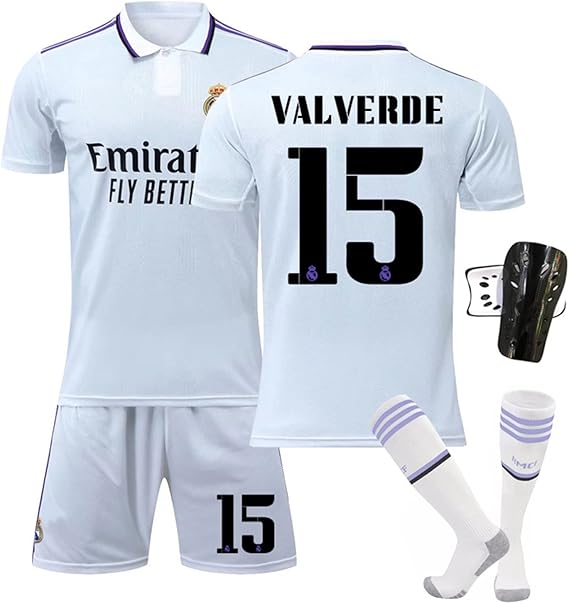 Amazon Co Jp サッカースーツ 背番号15 Valverde 22 23 レアル マドリード フットボール クラブ サッカーユニフォーム 子供大人用 靴下持参してください ジュニア キッズ トレーニングウェア 練習着 ユニフォーム Size 16 スポーツ アウトドア