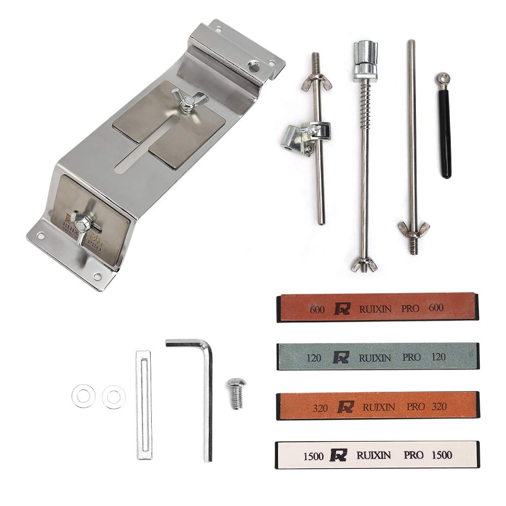 Affilacoltelli Affilacoltelli ad angolo fisso con 4 pietre per affilare di affilatura flessibile per uso in Attrezzatura per affilatura professionale Metallo Corindone bianco
