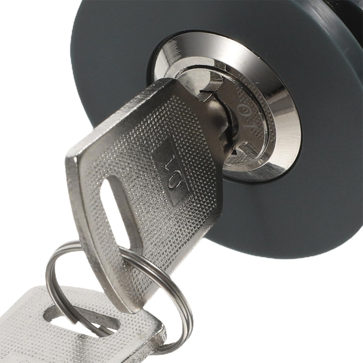 4pcs Rotary Tongue Safety Lock for Industrial Plug and Socket | Black Abs and Zinc Alloy Build, 36mm Installation Hole, Workshop and Industrial Application