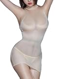 Womens Nylon Oil Shiny Glossy Sleeveless Bodycon Dress Stretchy Party Club Short Mini Dress