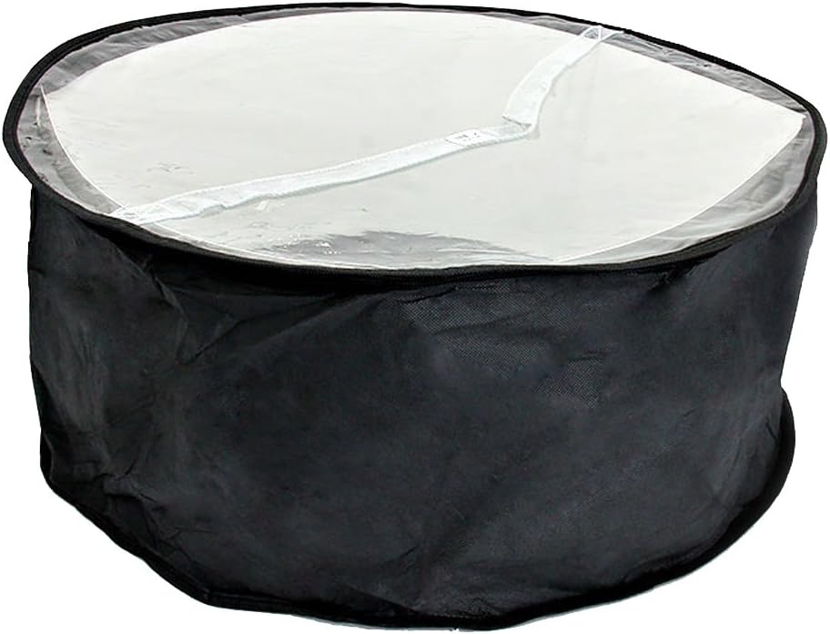 Large Black Zip Around Loading Hat Box Storage Bag Organizer