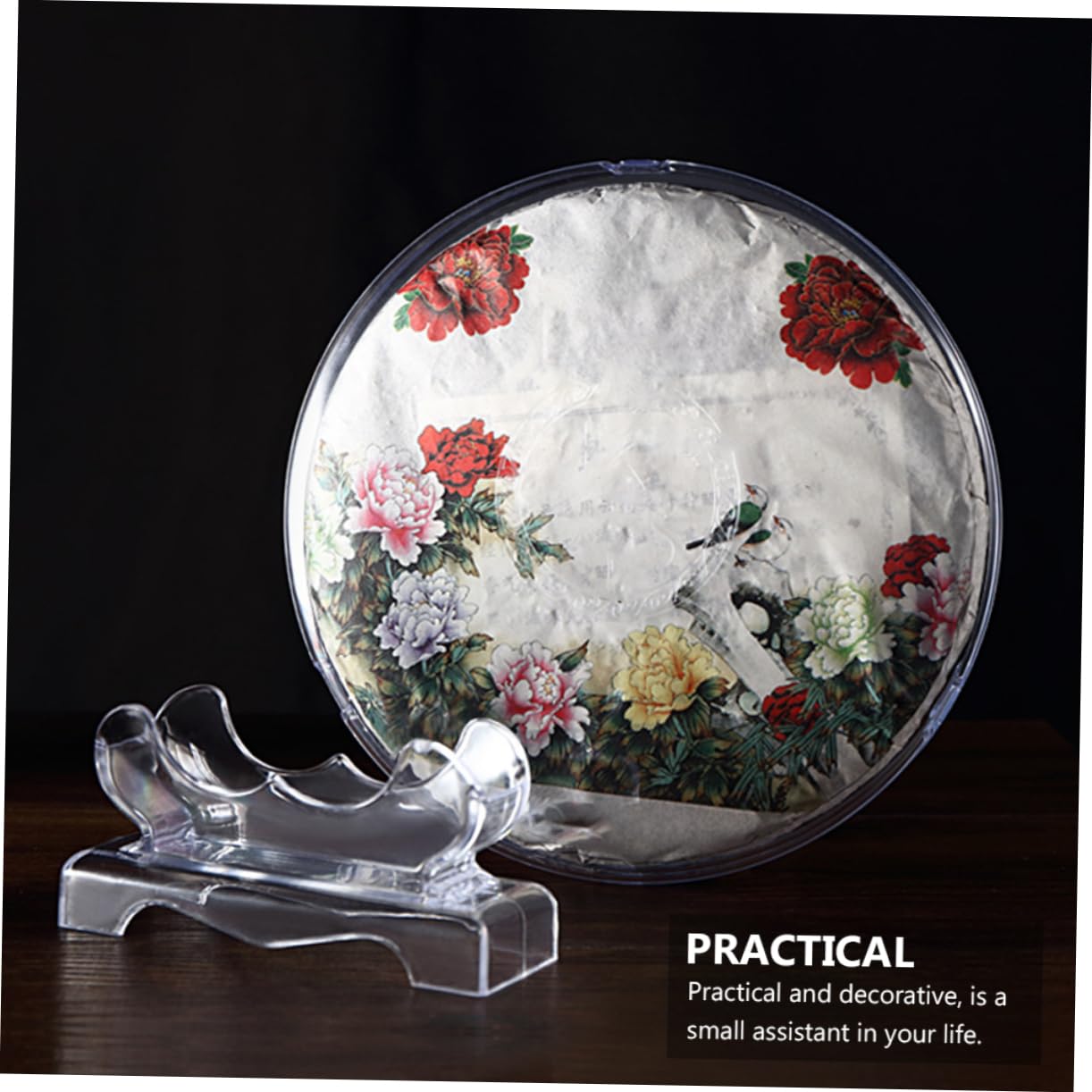 AUTSUPPL Brick Tea Holder Container with Rack Transparent Tea Storage Box for Display Lightweight Compact Design Easy Access and Organization