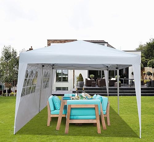 Miniatura 6 de Toldo desplegable resistente de 10 x 20 pies para exteriores, con 4 paredes laterales, tienda de campaña plegable con patas de acero ajustables y