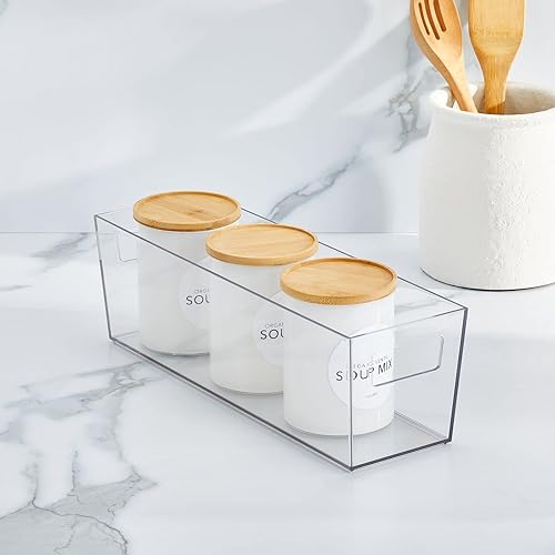 Miniatura 2 de Nate Home by Nate Berkus - Contenedor ancho de plástico con asas para organización y almacenamiento de despensa, organizador perfecto para