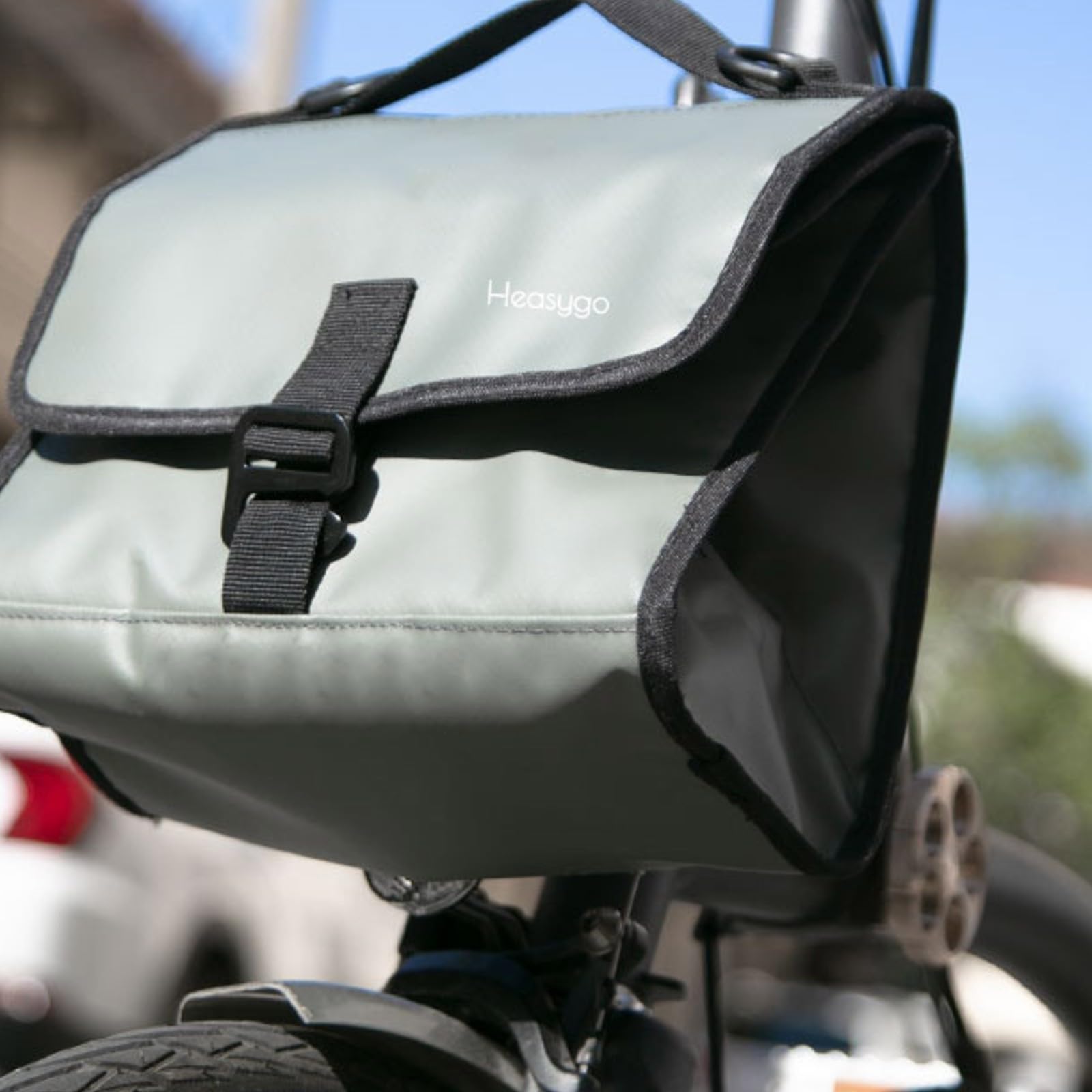 Bolsa Manillar con Correa Hombro, 13 Pulgadas, Gris, Gris
