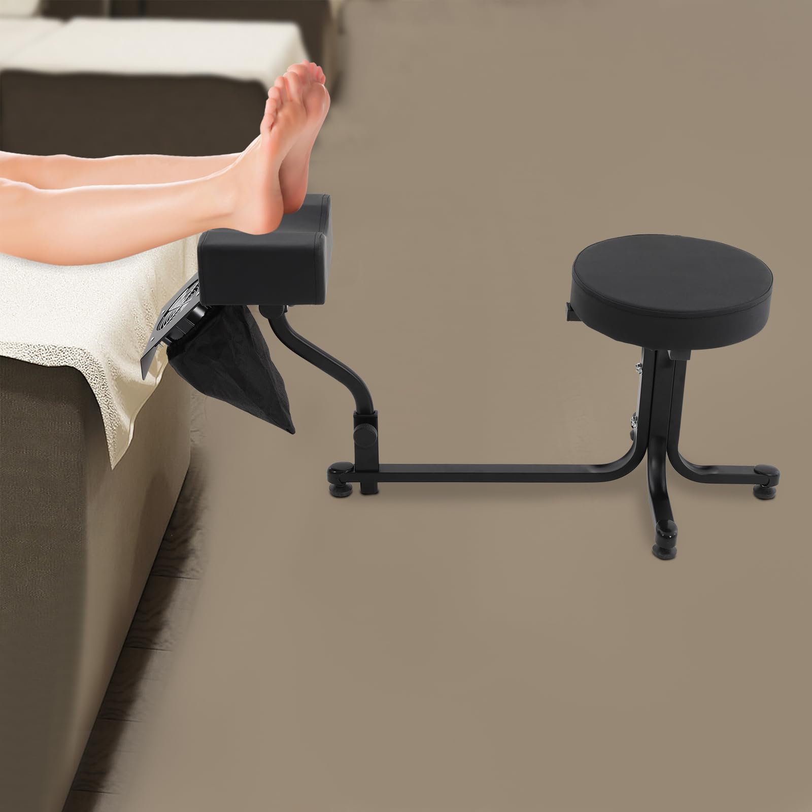Sgabello per pedicure con aspirazione, 2 in 1 pedicure, 22 W, pedicure cava, poggiapiedi da 1 sgabello e poggiapiedi (nero)