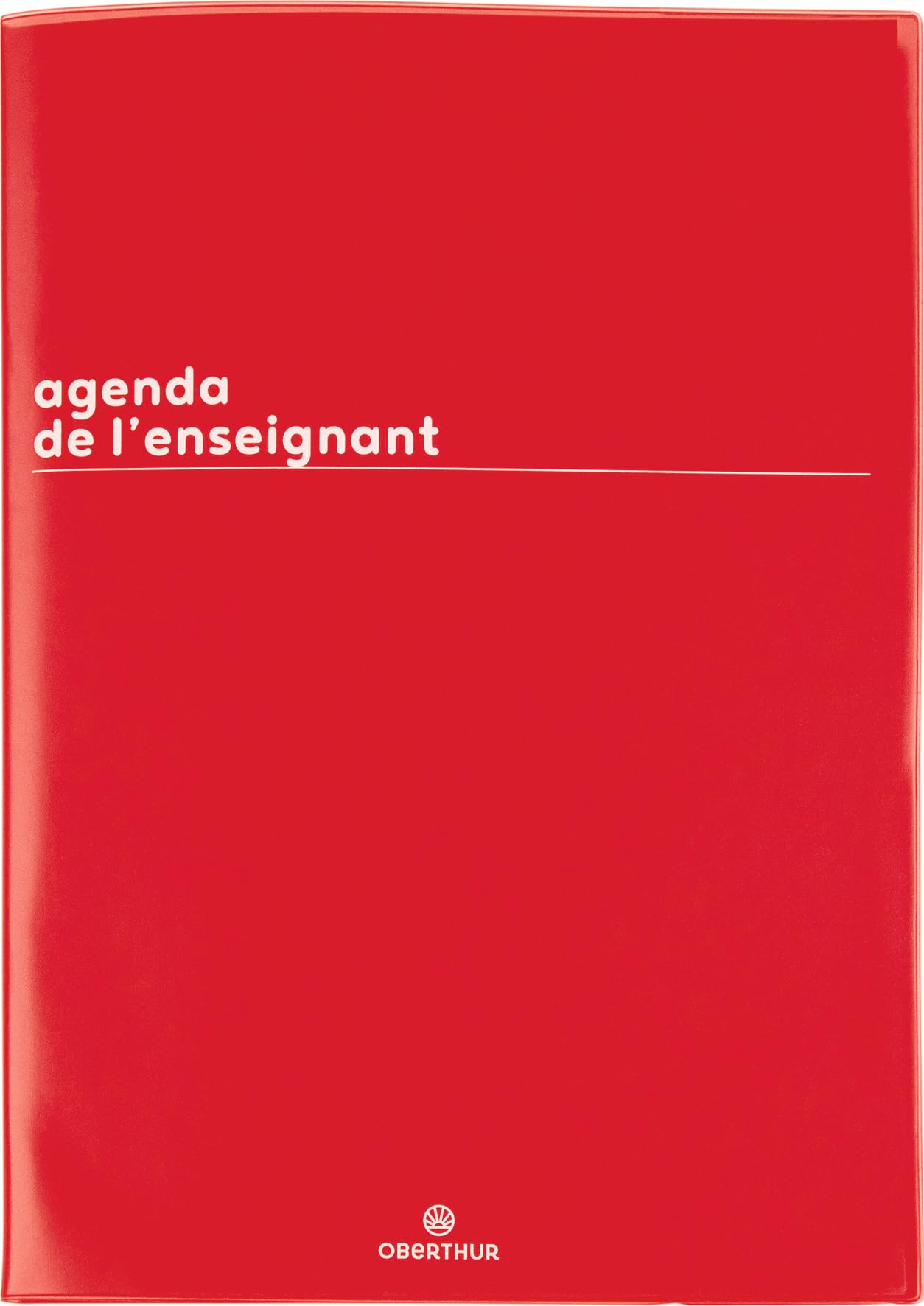 Oberthur - 1 Agenda Semainier de l'Enseignant - Couverture Boréal Rouge - Septembre 2026 à Septembre 2027 - Format 21,5 x 30 cm