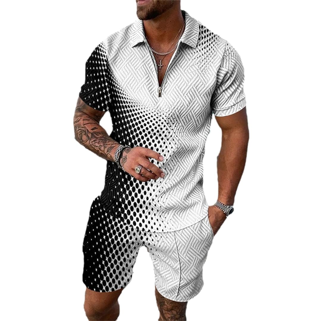 Letni hawajski dres treningowy, odzież męska, spodnie polo, zestaw 2 szt, 112, 3XL