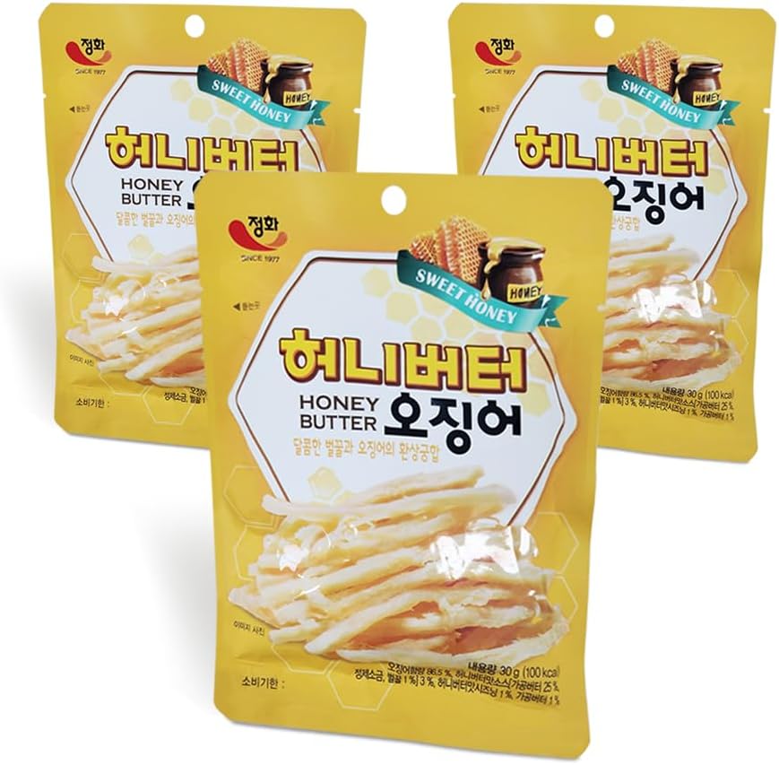 Dried Squid – Korean Squid Flavorful Grilled Soft Butter Korean Dried Squid (Butter Squid 3Pack)