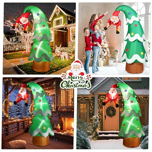 BLOOMWIN Christmas Inflatables - 8ft Christmas Tree, Santa Claus Inflatable with LED Lights, Funny Blow Up Yard Decorations for Lawn Xmas Decor — view 6