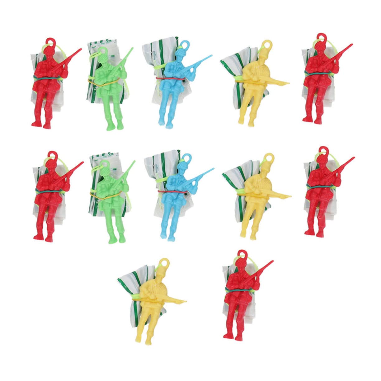 Kisangel 12pcs Hand Throw Soldier Parachute Toys Outdoor Boys and Girls Flying Toys Slow Simulation for Boys Girls