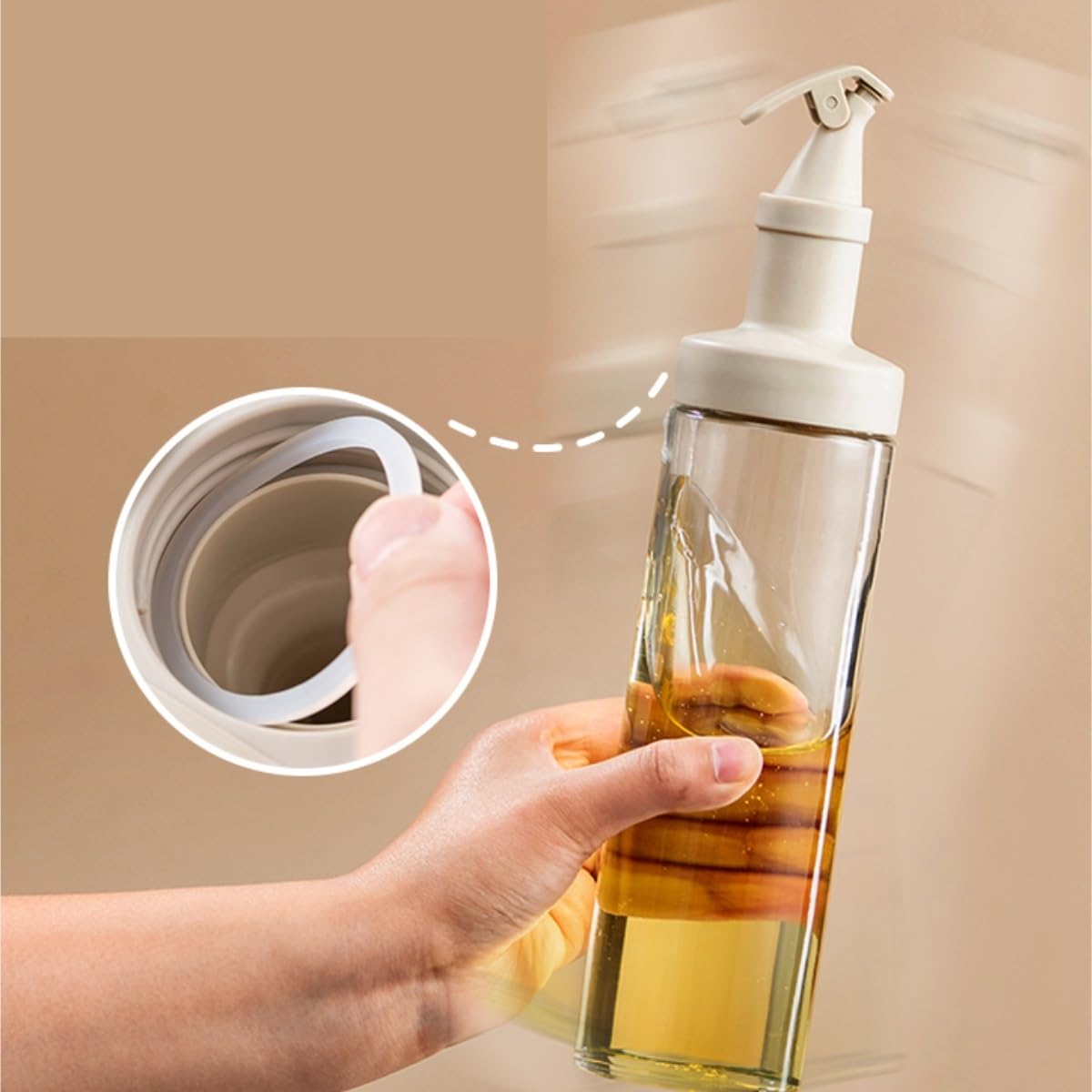Essig Ölflaschen Set Glasölflasche for Den Haushalt, Kein Öl, Sojasauce, Essig, Gewürzflasche, 4-teiliges Set Küche