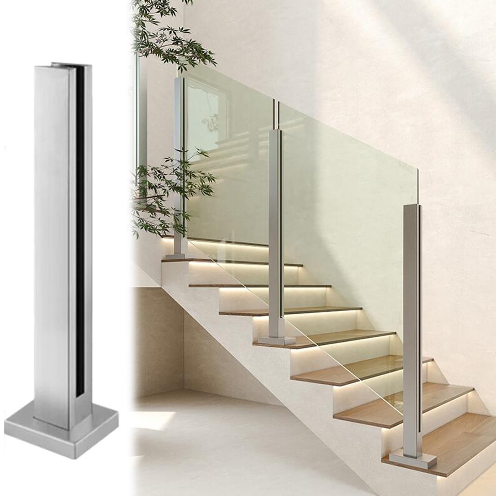 Fixations pour balustrades en verre et poteaux haut de gamme au design minimaliste