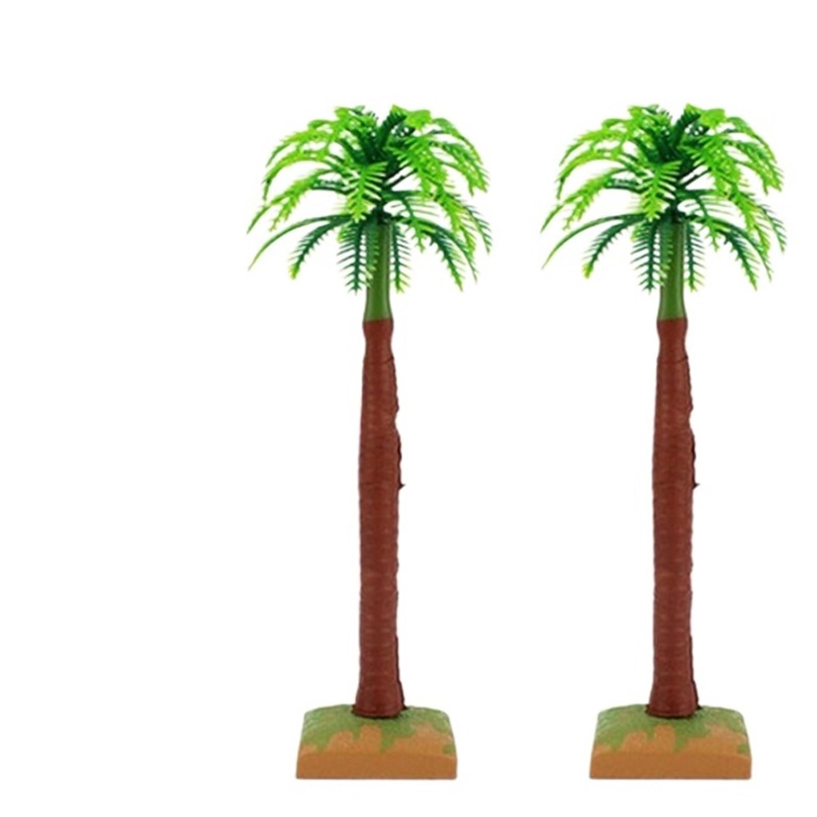 SPPEOUKJ Simulation Model Tropical Palm Coconut Tree，flowerpot Bonsai Craft DIY Decoration Train Track Layout(2pcs)