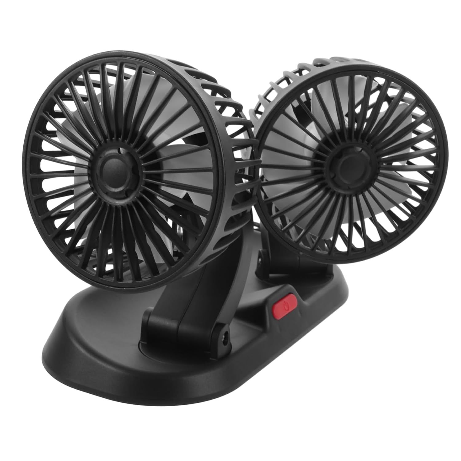 Luxshiny 2pcs Adjustable Car Interior Fan Electric Dashboard Fan Low Noise Portable Cooling for Car Rv Stroller