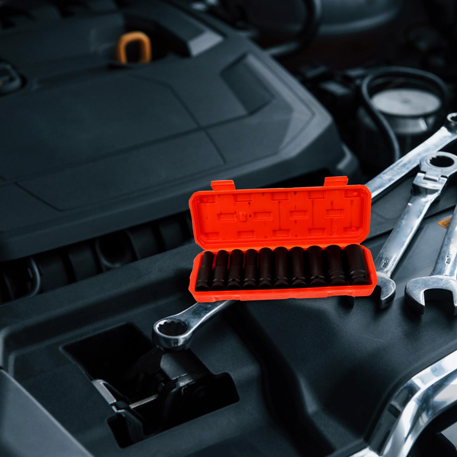 Angoily 10pièces Jeu De Douilles à Chocs Pouce Boîte à Outils Pour Réparation Automobile Et Mécanique
