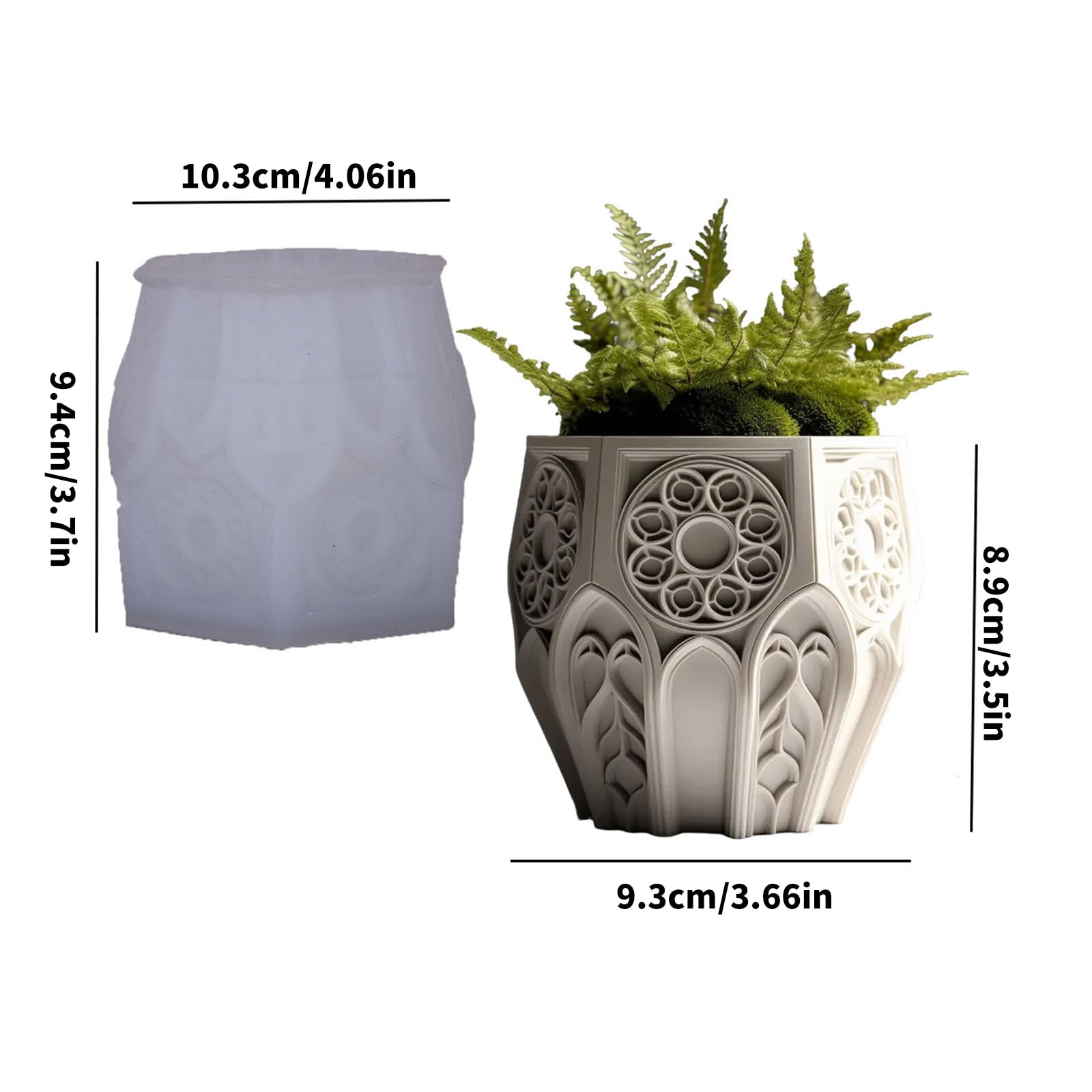 Ventana Sgape Vela Taza Maceta Relieve Molde de Silicona Herramienta de Fabricación Artesanía Macetero de Resina Regalo Creativo Molde de Contenedor de Vela Decorativo