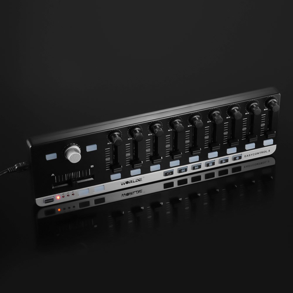 Btuty Worlde EasyControl.9 - Controlador MIDI portátil Mini USB 9 Slim-Line Control
