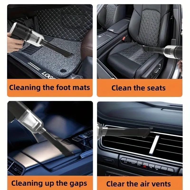 Image of Car Vacuum Cleaner 3 in 1 Cordless Handheld with 3 Attachments & Blower for Wet & Dry Cleaning for Home /Office /Car /Keyboard /Travel /Sofa