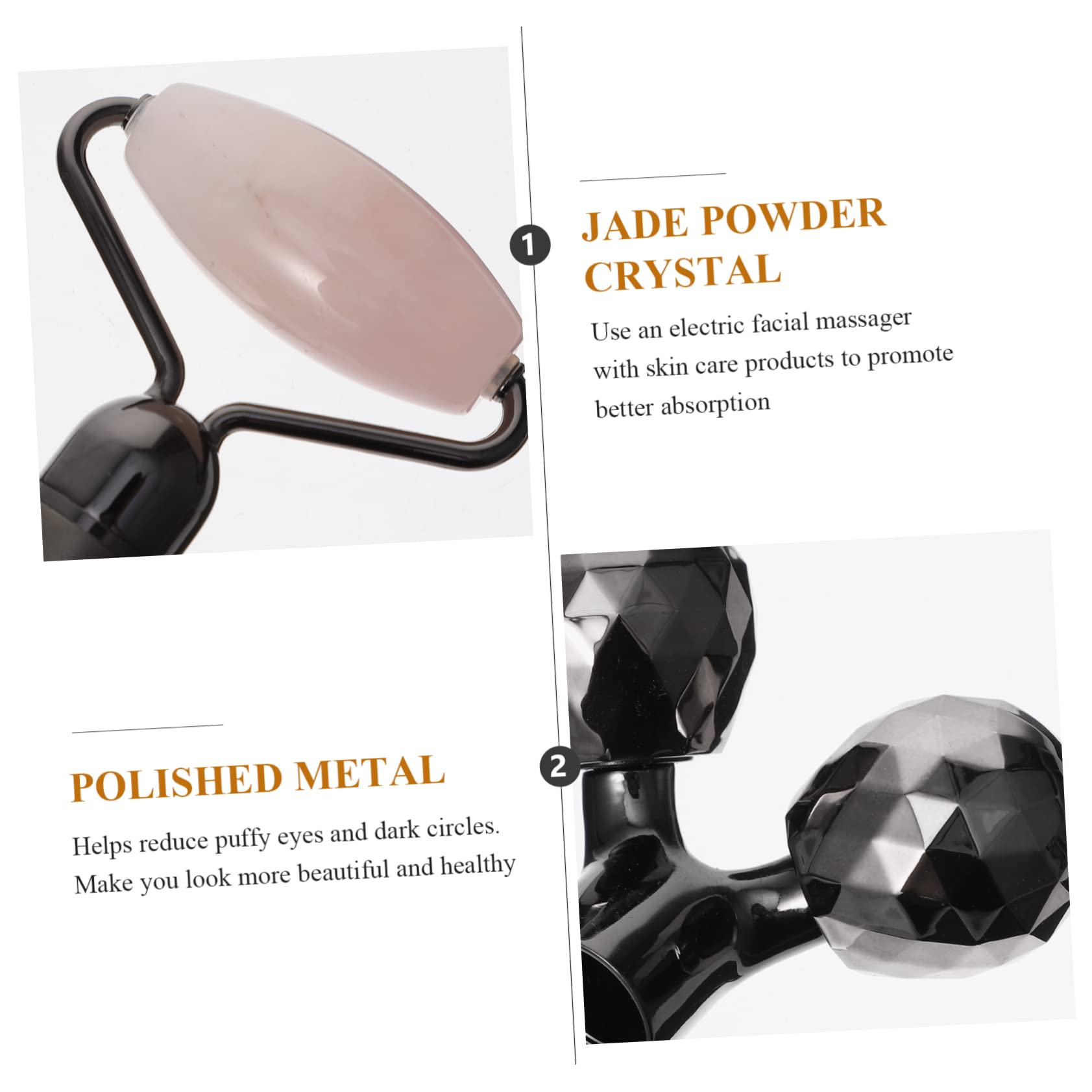 Jade Gesichtsroller und Zinklegierung 3-in-1 aus Natürlichem Jadepulverkristall Elektrischer und Dunklen Augenringen zur Reduktion von Feinen Linien für Gesichtsmassage