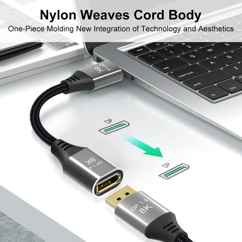 Xiwai Cavo Di Prolunga DisplayPort 1.4, 1 Metro, 8K 60Hz E 4K 144Hz, Maschio-Femmina, Per PC E TV