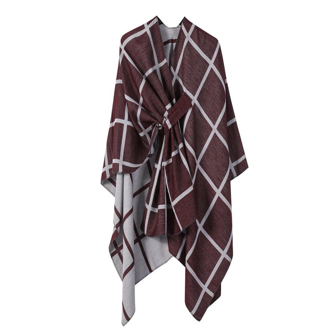 Disimlarl Mantello da donna lavorato a maglia cardigan scialle mantelle irregolari poncho mantelle aperto sul davanti