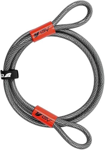 BV Candado de seguridad de cable resistente de 7 pies con bucles  Cable de acero trenzado extra grueso de 10 mm (38"), resistente al corte y a la
