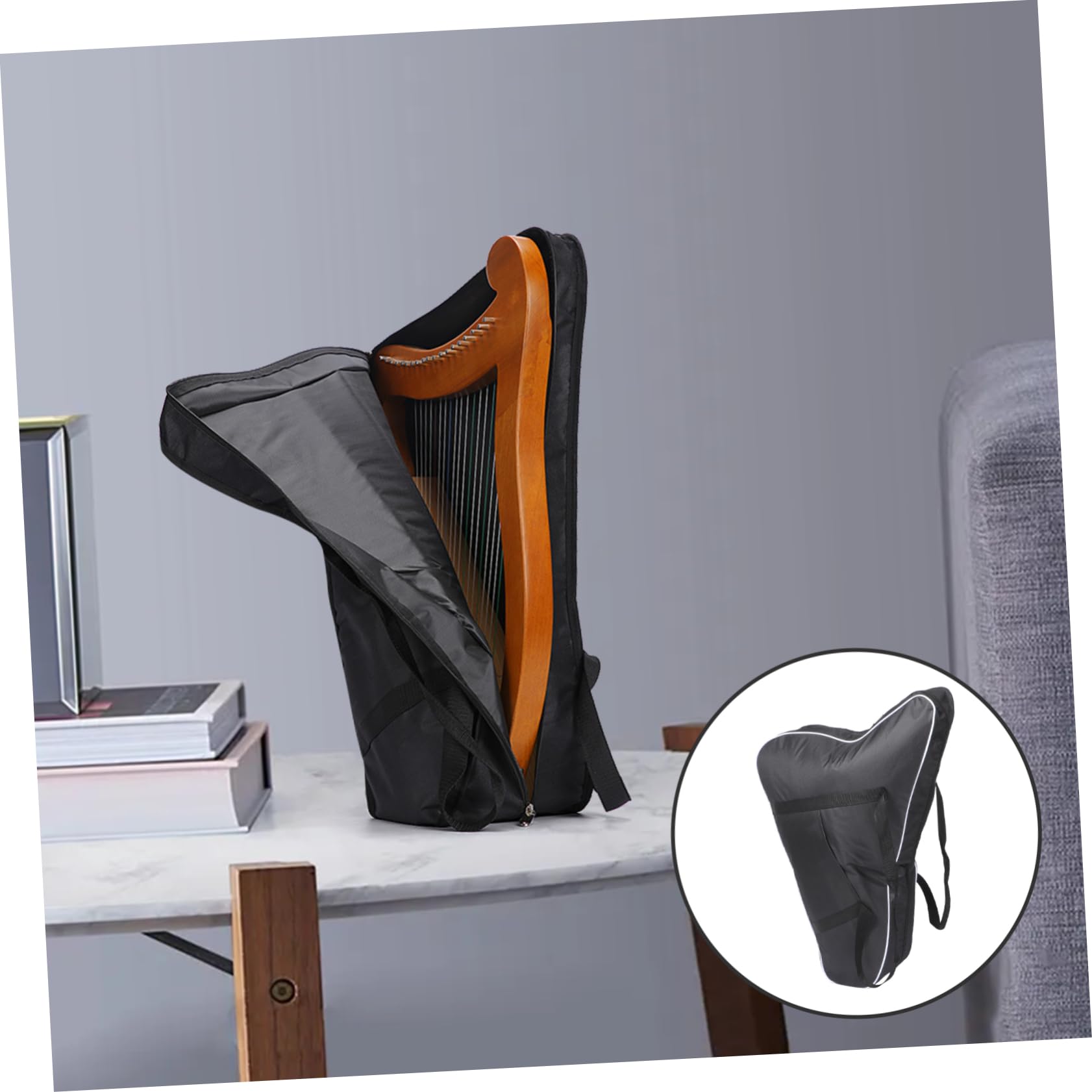 Levemolo Harp Gig Bag Harp Case Lightweight Compact Storage for Travel Oxford Fabric