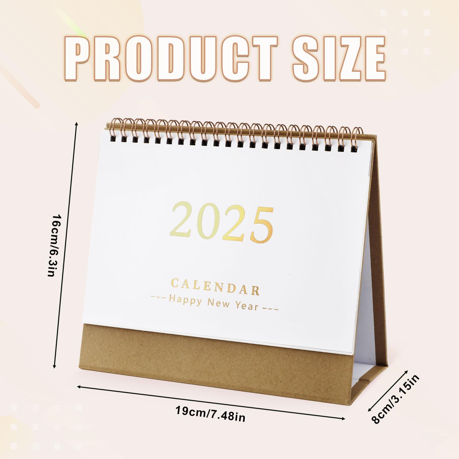 AOKWAWALIY 2026 Desk Calendar Standing Flip Desktop Calendar Stand up Desk Calendar 7.4x6.4 Inch with Twin-Wire Binding - Image 3