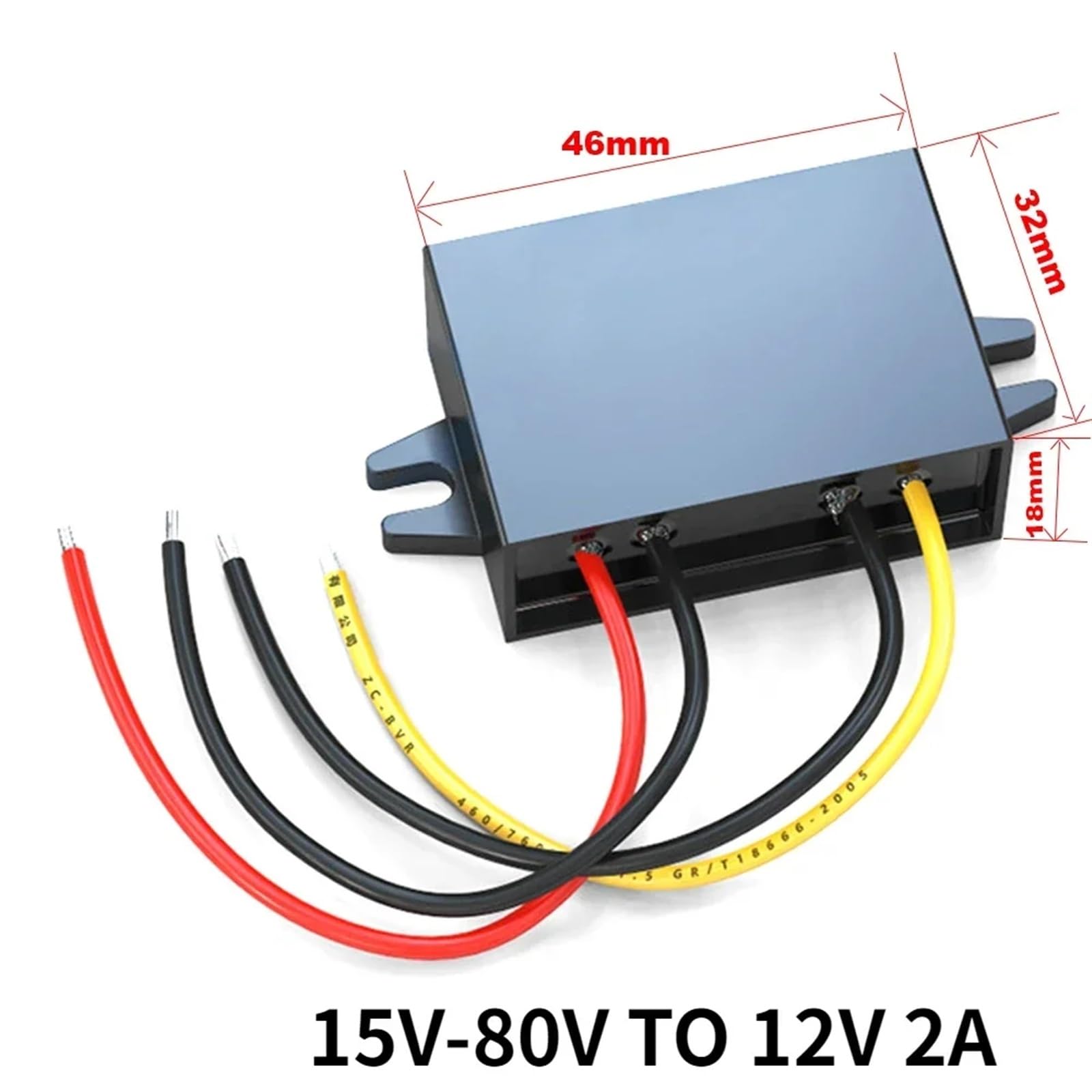 DC15-80V 24V 36V 48V Step DOWN do 12V 5A 4A 3A 2A 1A Zasilacz samochodowy Przetwornica napięcia IP67 DC DC Regulator konwertera do samochodu (kolor: 15V-80V DO 12V 2A, rozmiar: 15V-80V_12V)