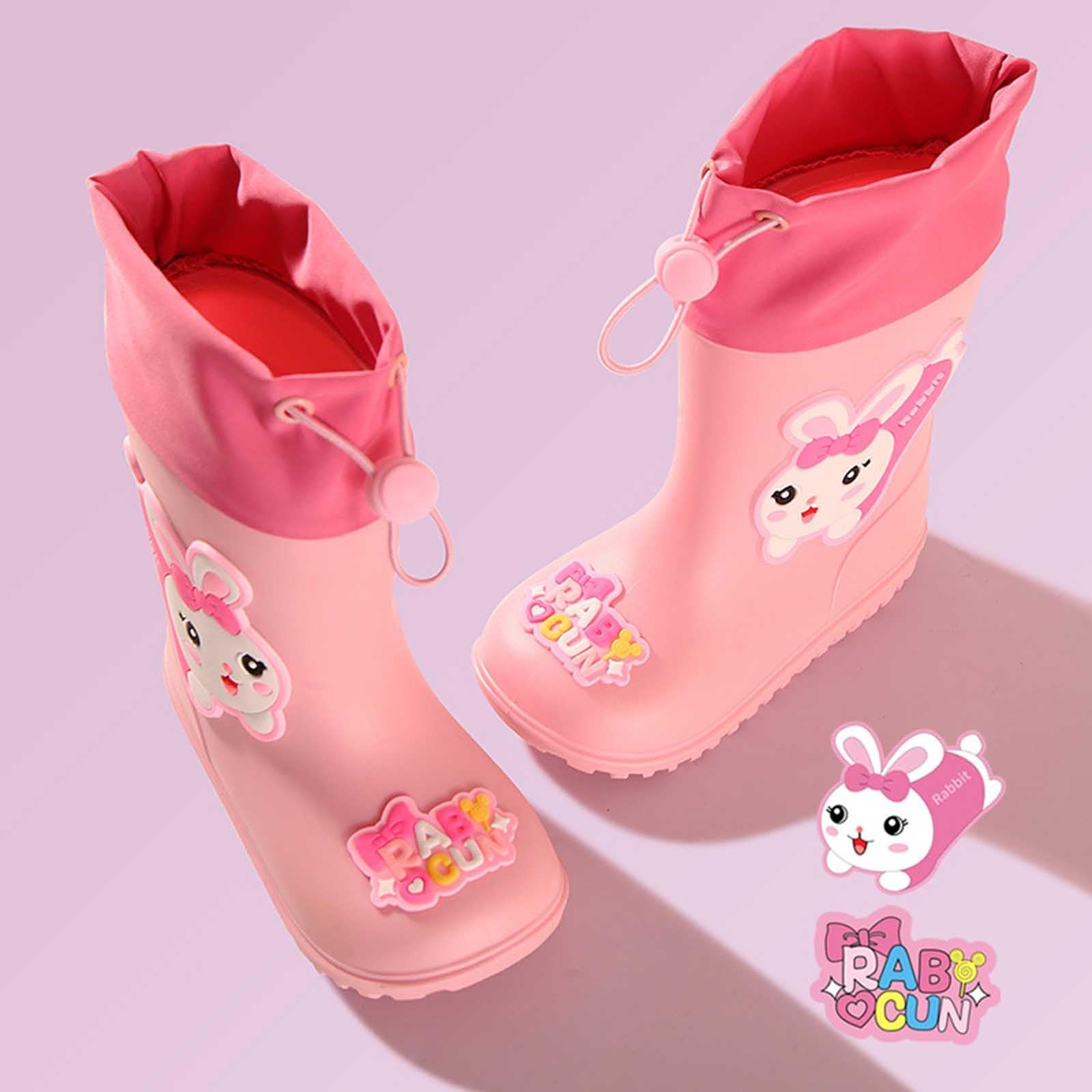 Botas niños fácil Poner Botas de Lluvia para niños y niñas, Antideslizantes, cómodas, para Jugar al Libre. (33.5 Big Kids)