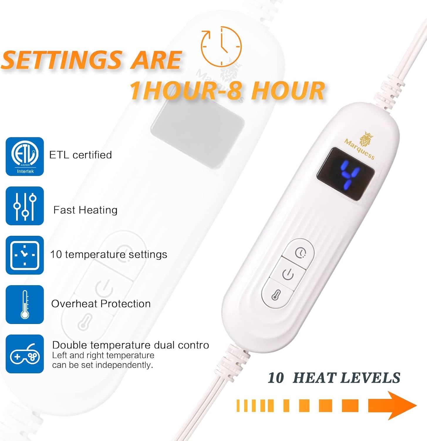 Marquess Green Full Size Geometric Printed Plush Sherpa Flannel Heated Throw Blanket with 10 Heat Settings Safety 8 Hours Auto-Off Dual Controllers