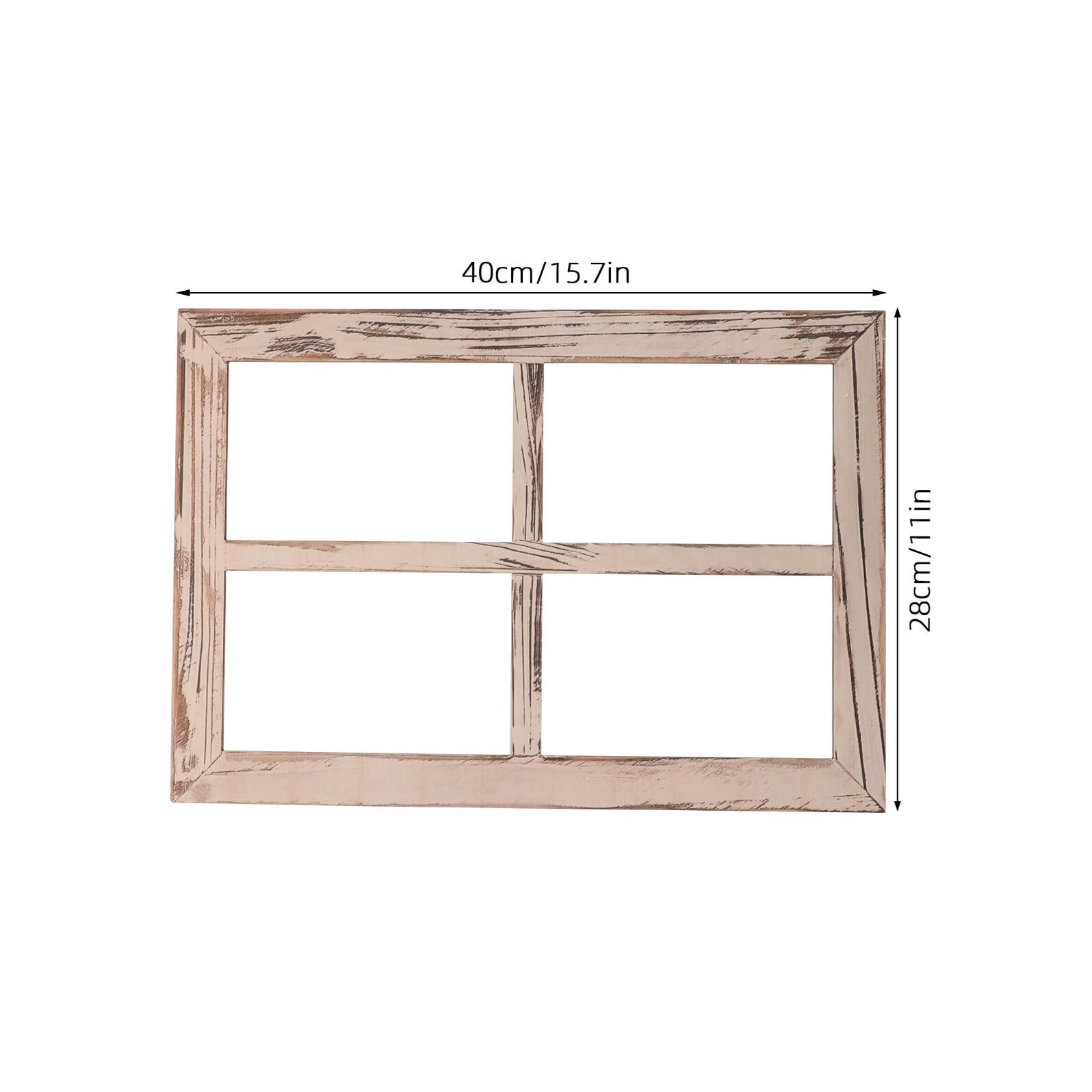 2 Stück Holzimitat Fensterdekoration im Landhausstil Rustikal | Holz, Vintage Optik, Lichtsteuerung und Montage Design, für Landhausküche und Wohnzimmer