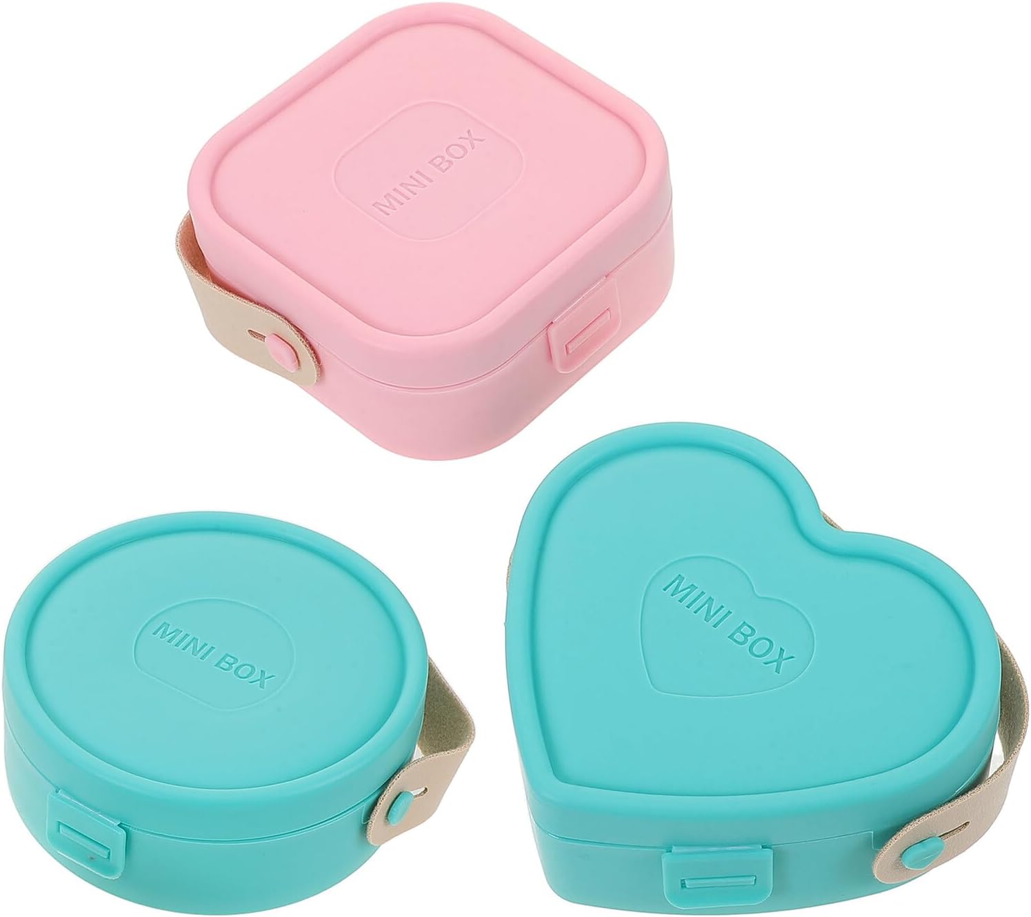 POPETPOP Portable Mini Jewelry Case 3 Pcs Plastic Travel Organizer