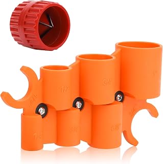 Acxetx 1/4"-1" Depth Gauge & 1/8"-1-5/8" Pipe Deburring Tool Kit for PVC, Brass, CPVC, Aluminum Pipes