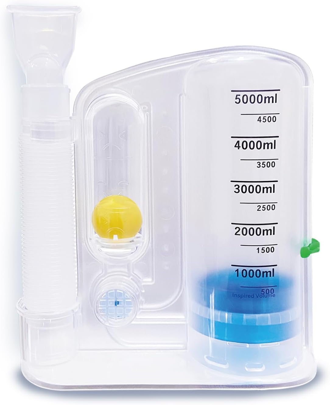 Incentive Spirometer Adult, Lung Exerciser Device, Breathing Trainer - 6000ML Inhale Volume Measurement, Equipped with Ball Flow Rate Indicator & Scale Indicator