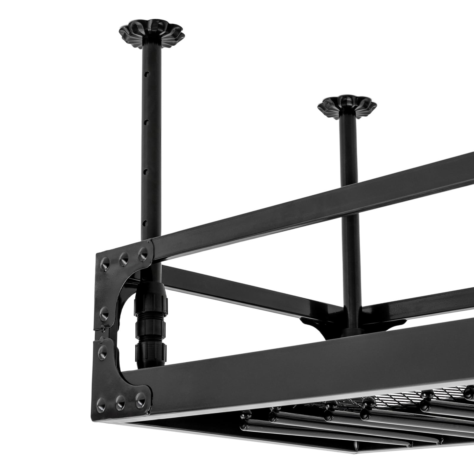 Estantería de Techo para Vino 100cm, Altura Ajustable, Estante Colgante Retro de Hierro, hasta 50 kg, Techo Industrial, Soporte para Copas de Vino, Soporte para Colgar (Negro)