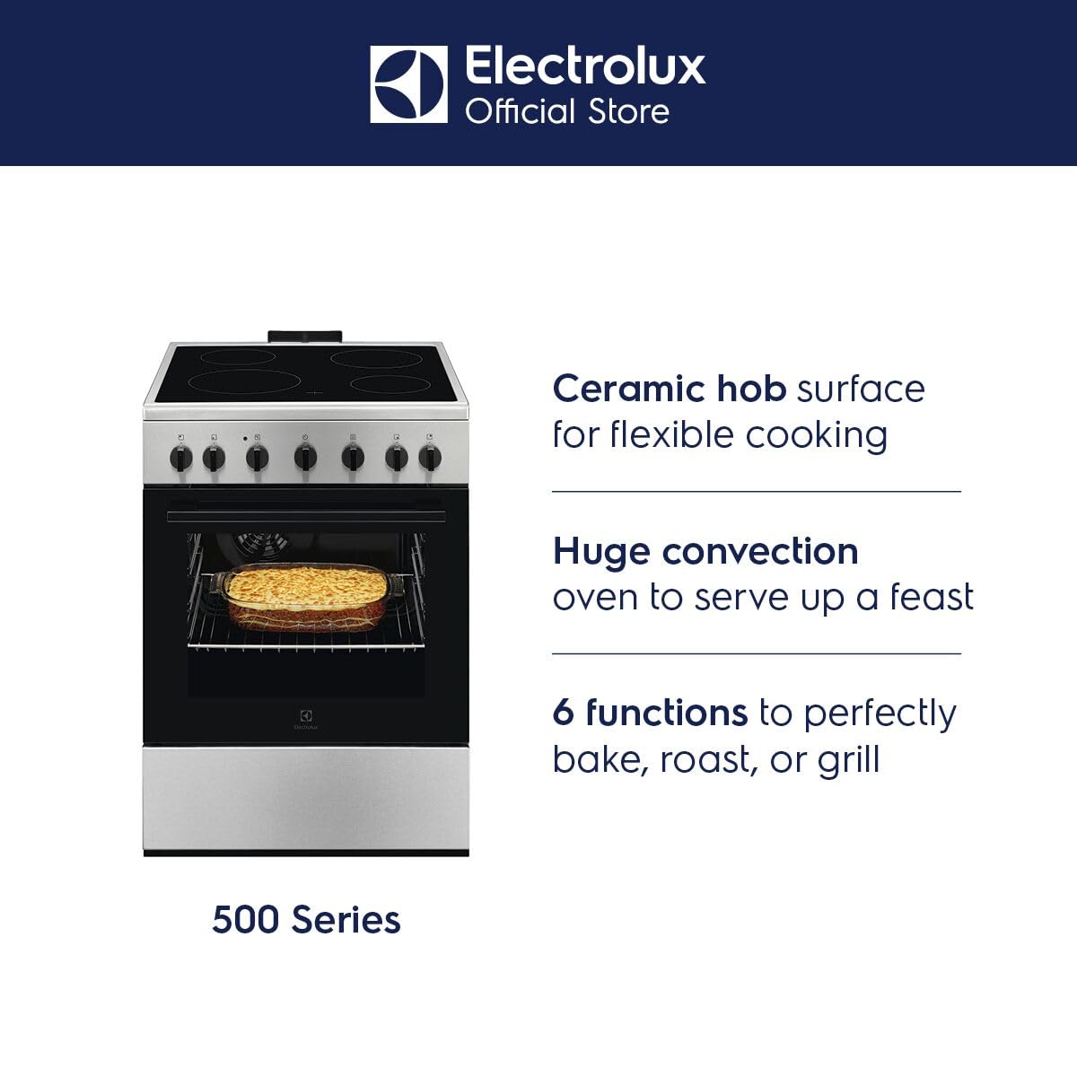 Electrolux LKR620066X - Cucina elettrica con forno, 4 fuochi, 60x60 cm, Classe energetica A