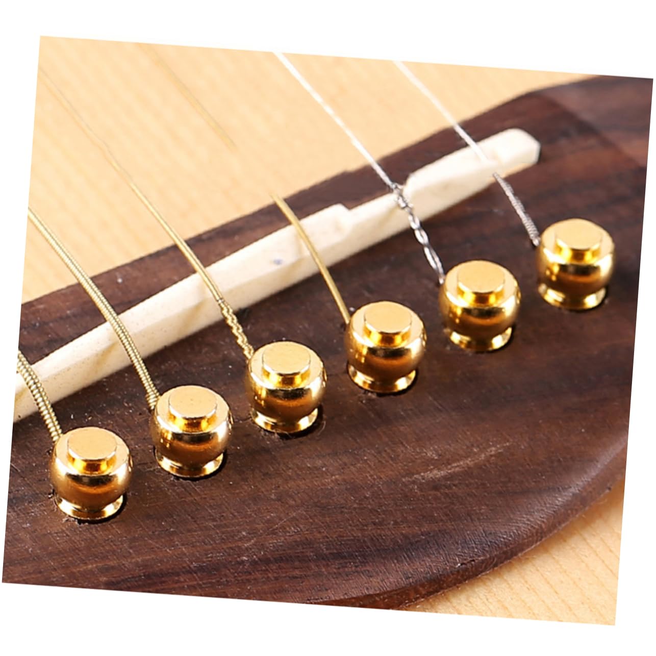 Set De 6 Chevilles De Pont Guitare Acoustique + Selle, Sillet, Extracteur