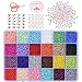 Cuentas de Colores 2mm Mini Cuentas con 6mm Cuentas del Alfabeto Pequeño Abalorios Kit para DIY Pulseras Collares Bisutería(24 Colores)
