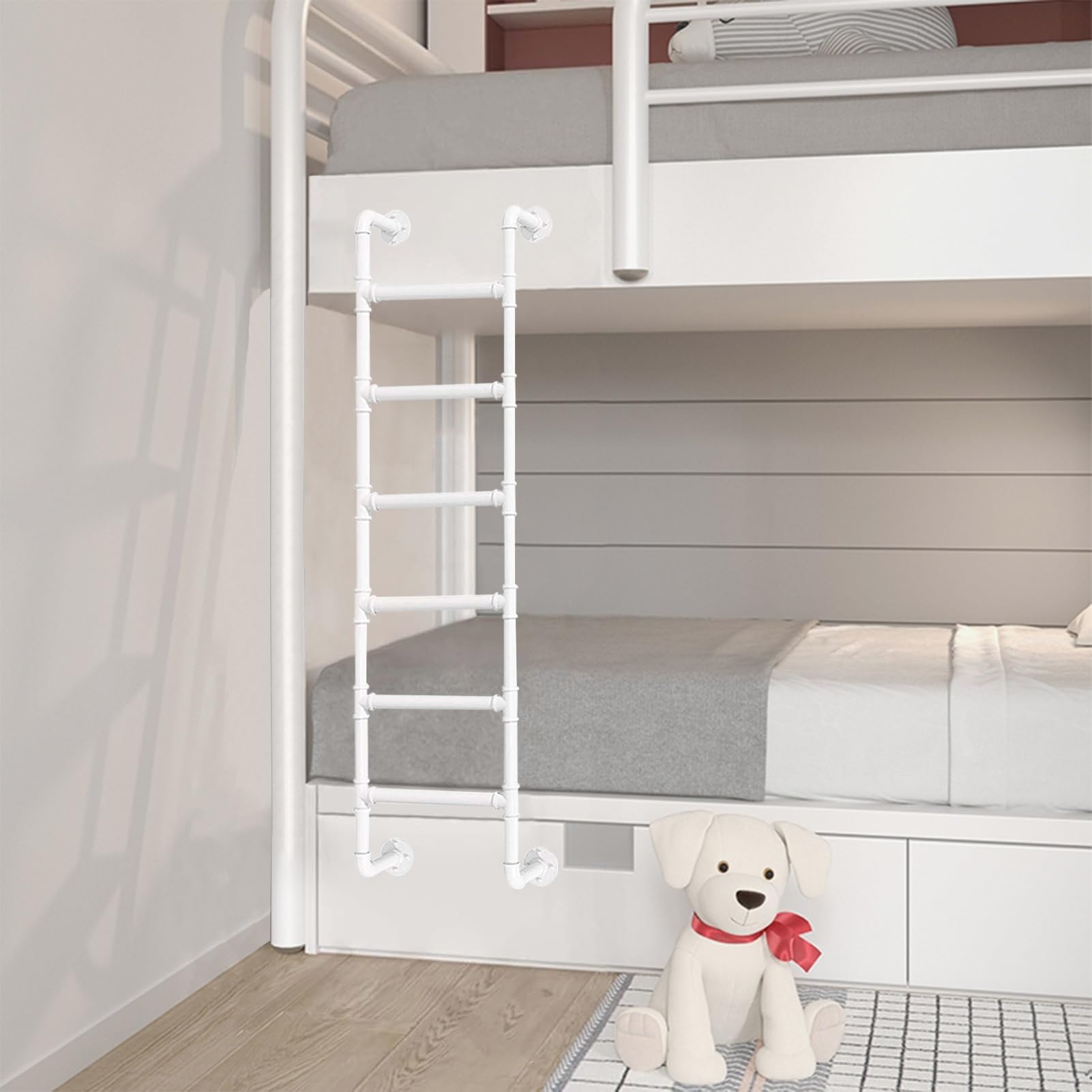 Heavy Duty Wall Mounted Loft Bed Ladder - Universal Climbing Ladder for Egress and Fire Escape, Sturdy Metal Construction