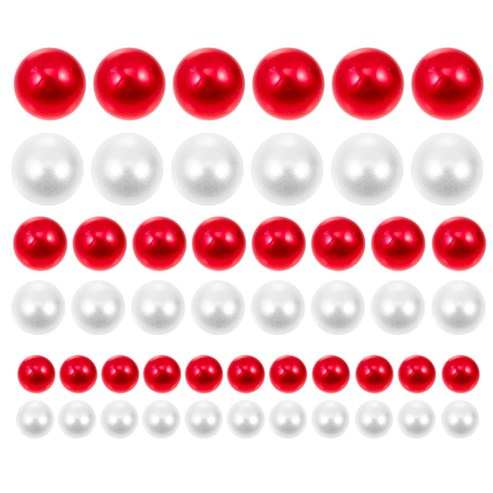Beavorty Pearls Centerpieces 500 Pcs Floating Pearl Vase Filler Pearl Bead Vase Centerpieces Beads Round Faux Beads for Home Wedding Table Decor White Red Glossy Pearls