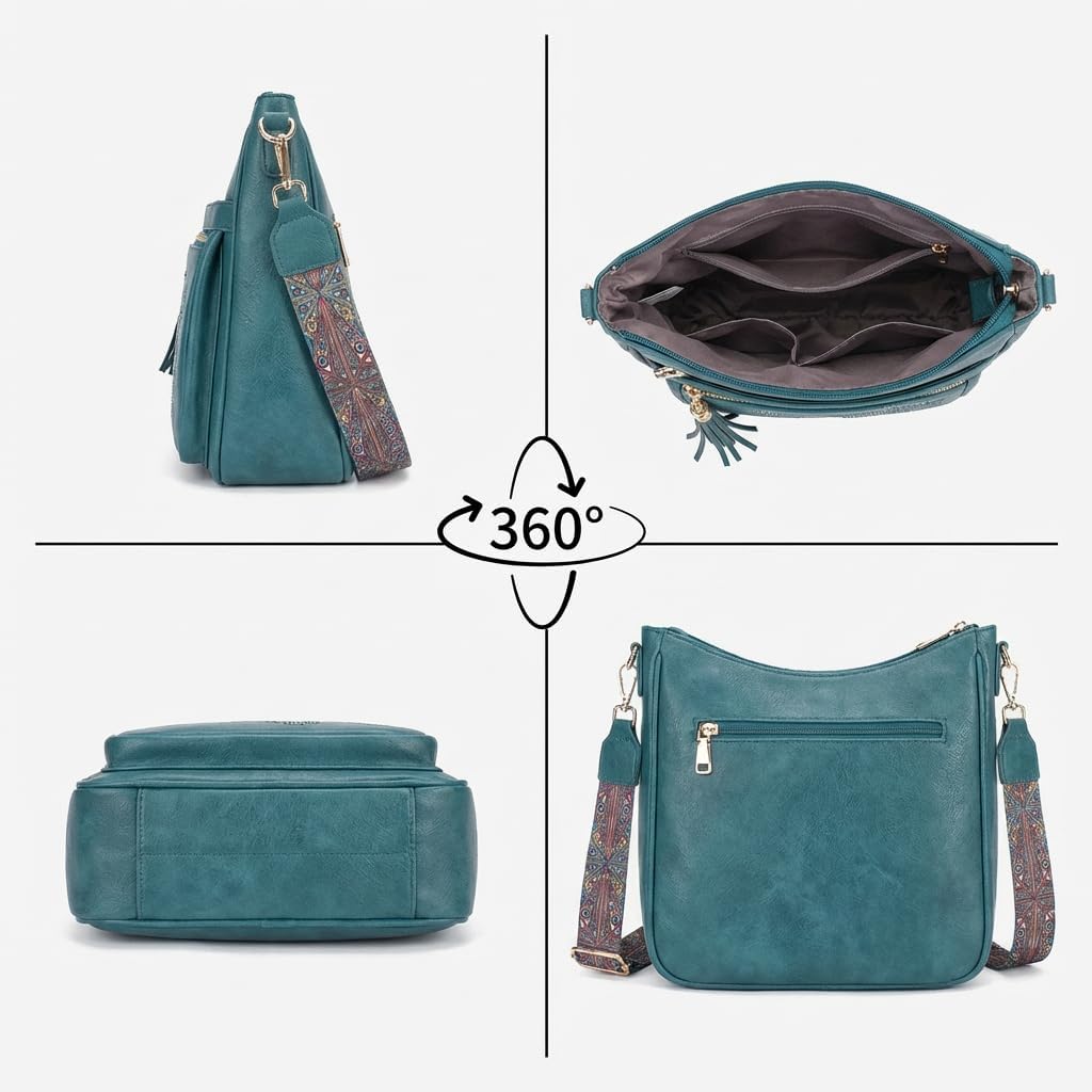 KITEVIUN Medium Crossbody Bags for Women Trendy, Women's Butterfly Shoulder Handbags with Tassel