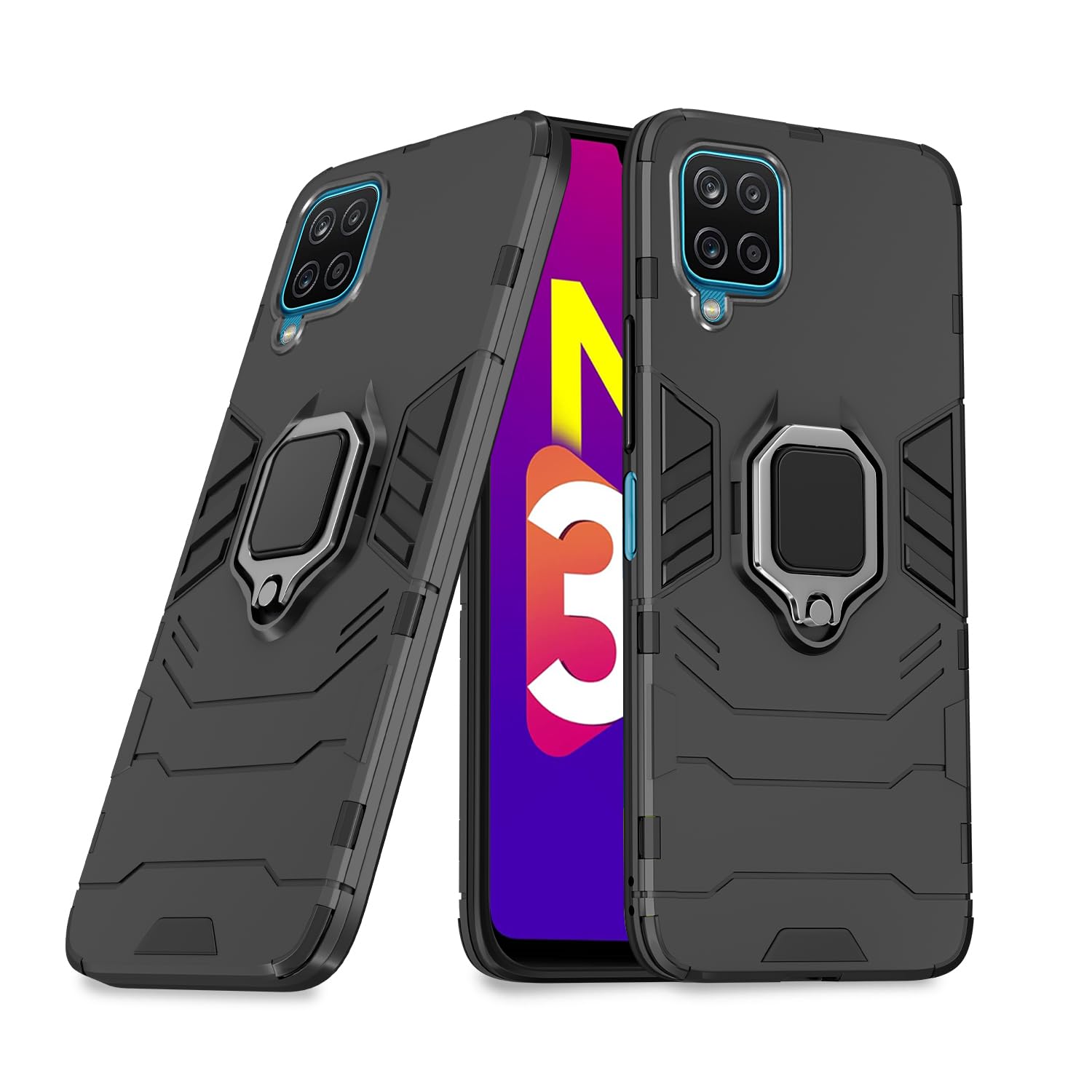Pikkme Samsung Galaxy M32 4G / M32 Prime Back Cover | D5 Tough Armor Bumper | 360 Protection Case | Ring Holder Stand Case (Black) (B09MYYNVJ4) Amazon Price History, Amazon Price Tracker