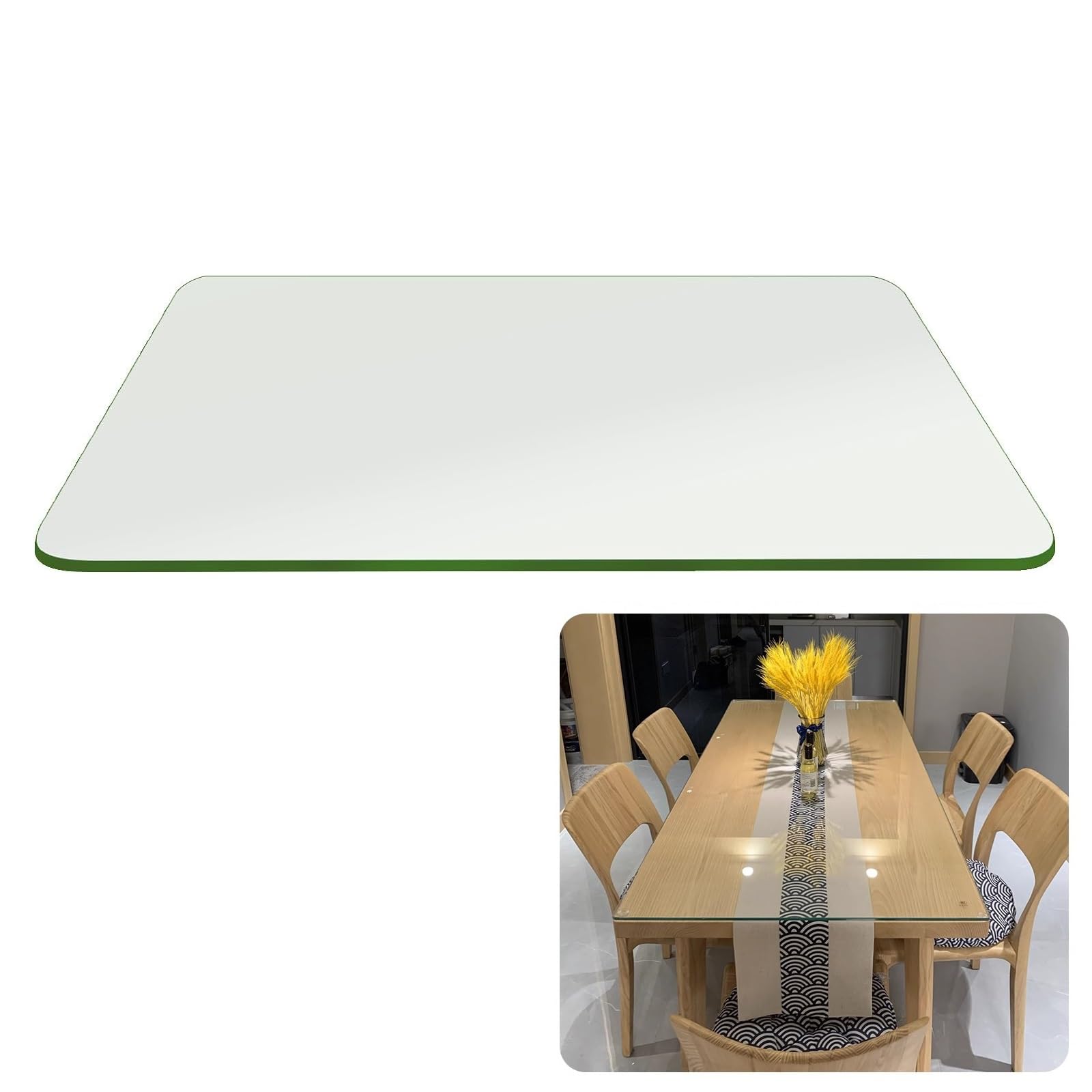 Amazon.com: SXKJQER Rectangle 8mm Thick Tempered Glass Table Top