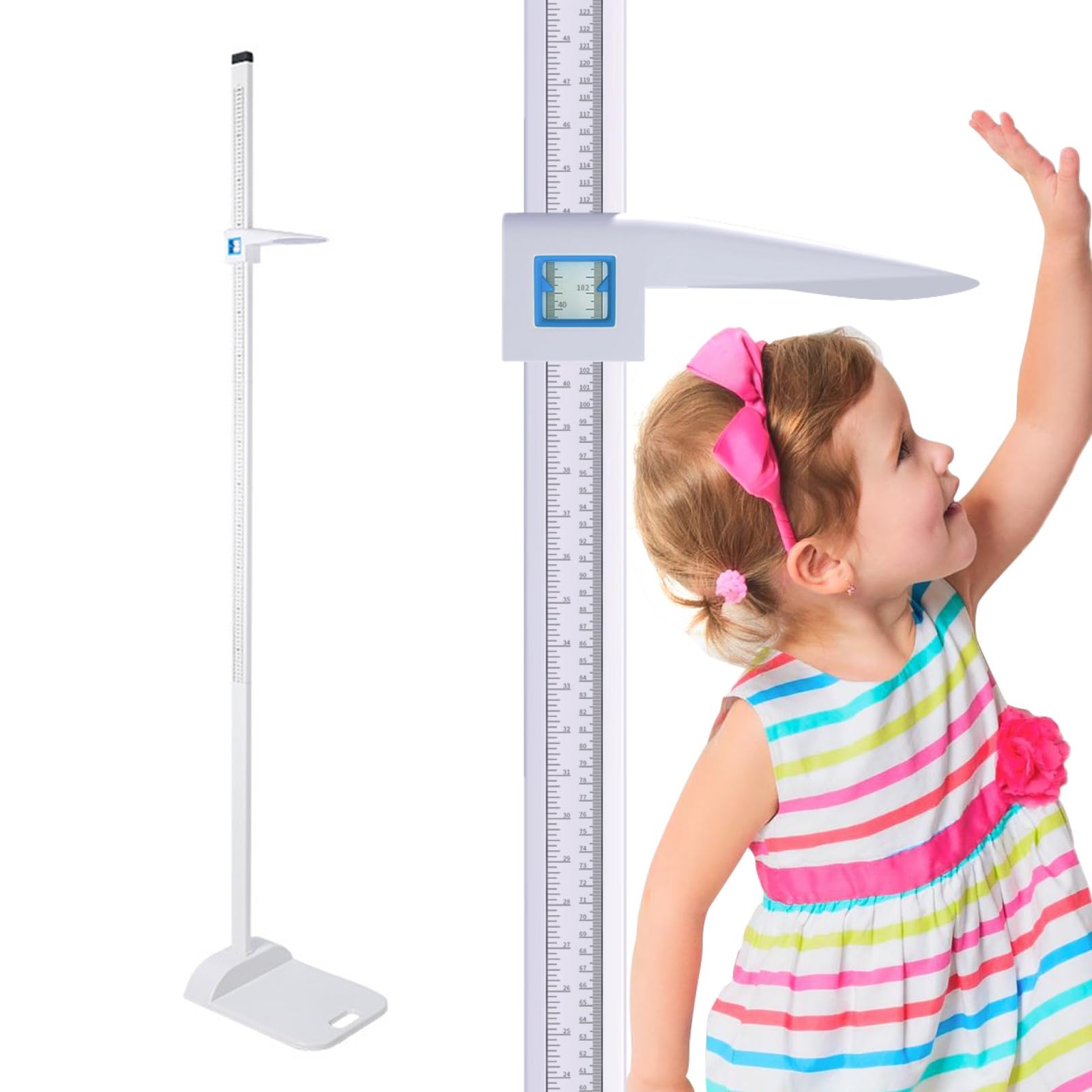 Estadiómetro Portátil Tallímetro 20-210cm, Médico con Pantalla de Doble Escala para Adultos y Niños