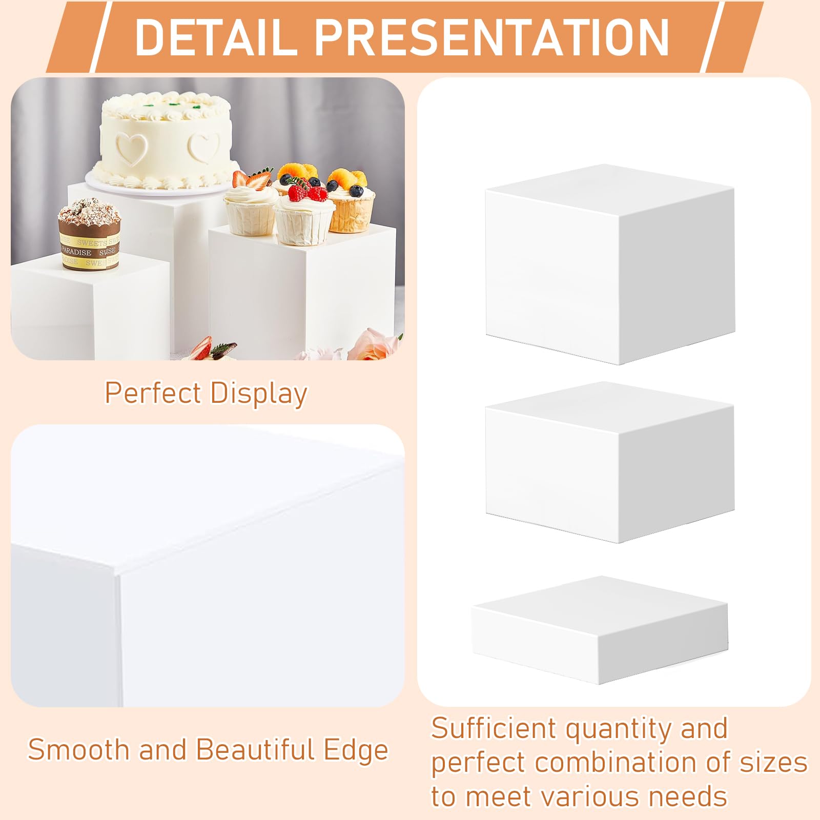 Nastopee 6er Set Acryl Tortenständer - Weiße Buffet Ständer 3-8 Zoll