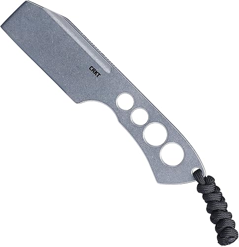 CRKT Razel Chisel - Cuchillo de hoja fija tipo cincel con vaina hoja de borde liso de acero inoxidable, mango de acero inoxidable, 2130